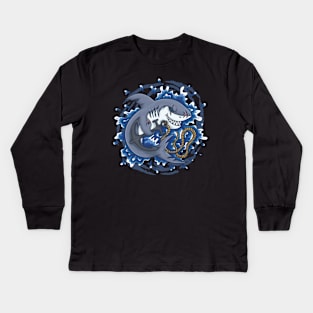 Shark with anchor Kids Long Sleeve T-Shirt